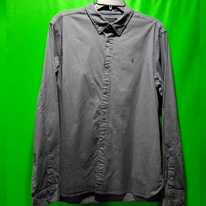 ALL SAINTS Hawthorne Long Sleeve Shirt - Aster Blue